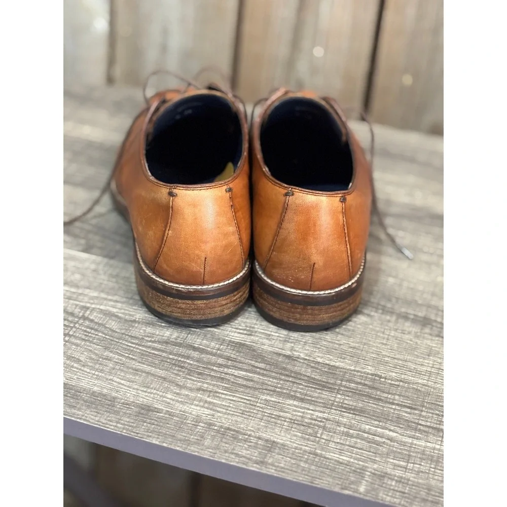 Cole Haan Grand.OS Mens Tan Brown Leather Cap Toe Derby Dress Shoes Size 5 D